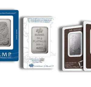 50 gram Platinum Bar Brand Varies