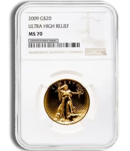 2009 Ultra High Relief Gold Coin MS70