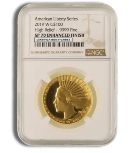 2019 Liberty High Relief Gold Coin SP70