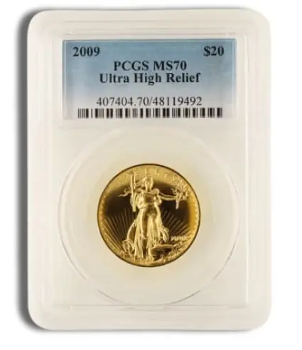 2009 Ultra High Relief Gold Coin PCGS MS70