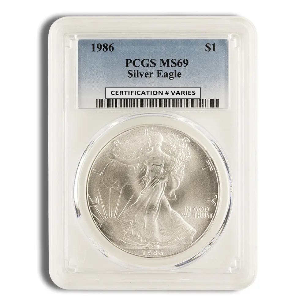 1986 Silver Eagle PCGS MS69