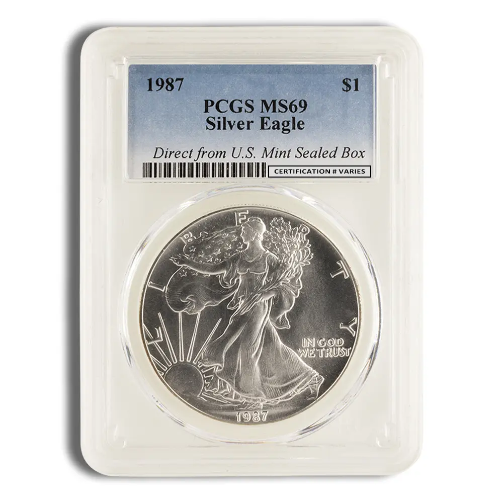 1987 Silver Eagle PCGS MS69