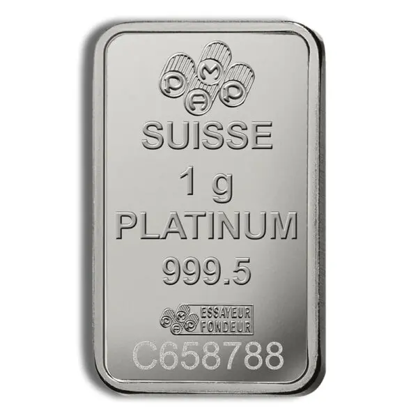 1 gram Platinum Bar PAMP Fortuna (Carded)