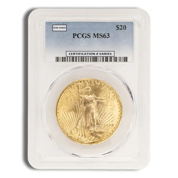 $20 Gold Saint-Gaudens Double Eagle PCGS MS63