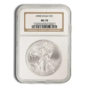 2008 Silver Eagle NGC MS70