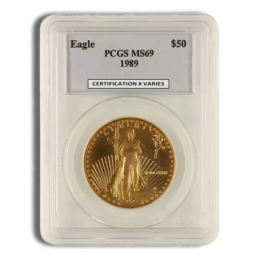 1989 1oz Gold Eagle $50 PCGS MS69