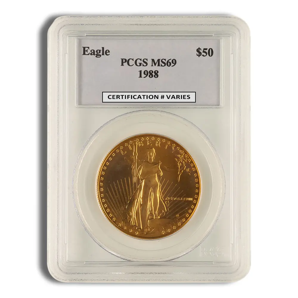 1988 1oz Gold Eagle $50 PCGS MS69