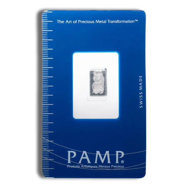 1 gram Platinum Bar PAMP Fortuna (Carded)