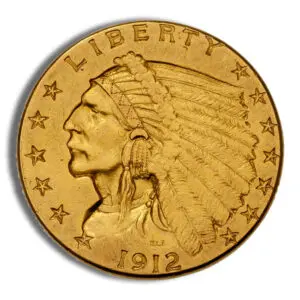 $2.5 Gold Indian Quarter Eagle AU