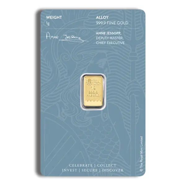 1 gram Gold Bar Britannia (Carded)