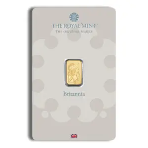 1 gram Gold Bar Britannia (Carded)