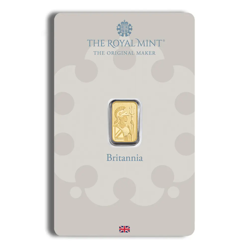 1 gram Gold Bar Britannia (Carded)