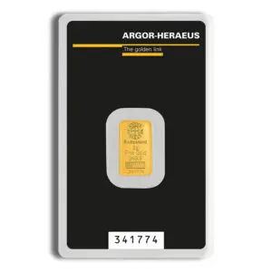 2 gram Gold Bar Argor-Heraeus (Carded)