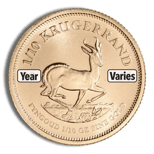 1/10oz Gold Krugerrand (Year Varies)