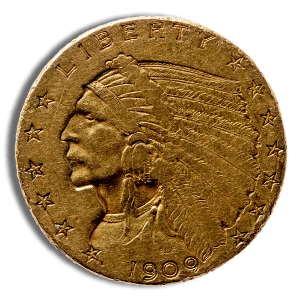 $2.5 Gold Indian Quarter Eagle VF