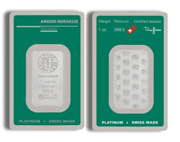 1oz Platinum Bar Brand Varies (Carded)