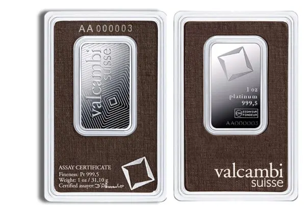 1oz Platinum Bar Brand Varies (Carded)