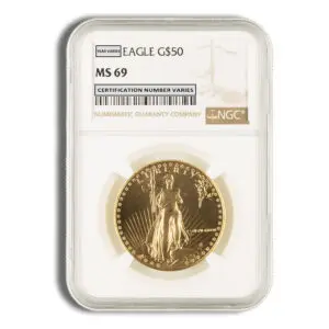 1986 1oz Gold Eagle $50 NGC MS69