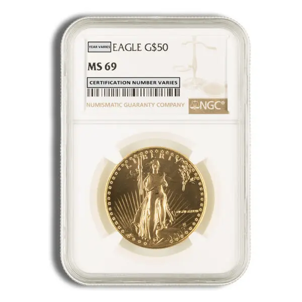 1986 1oz Gold Eagle $50 NGC MS69