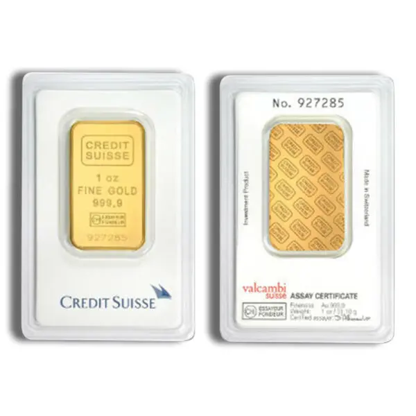 1oz Gold Bar Credit Suisse (Carded)