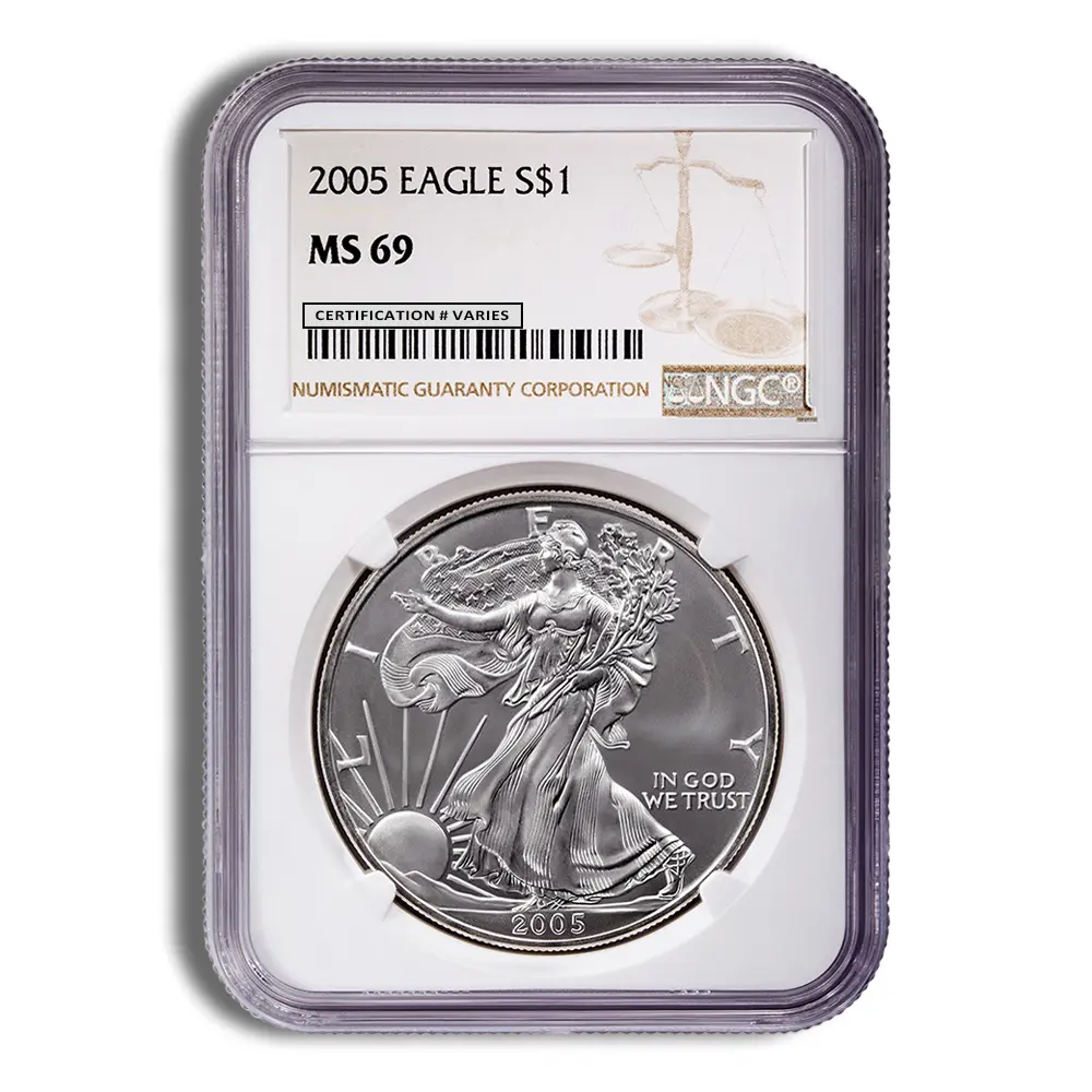 2005 Silver Eagle NGC MS69