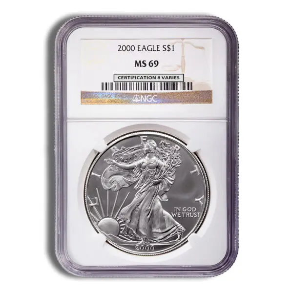 2000 Silver Eagle NGC MS69