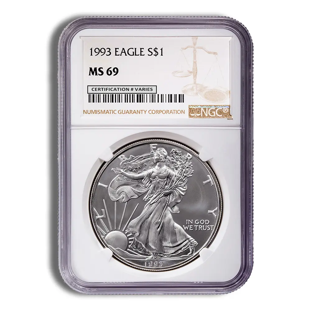 1993 Silver Eagle NGC MS69