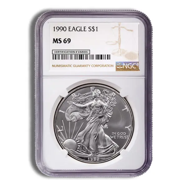 1990 Silver Eagle NGC MS69