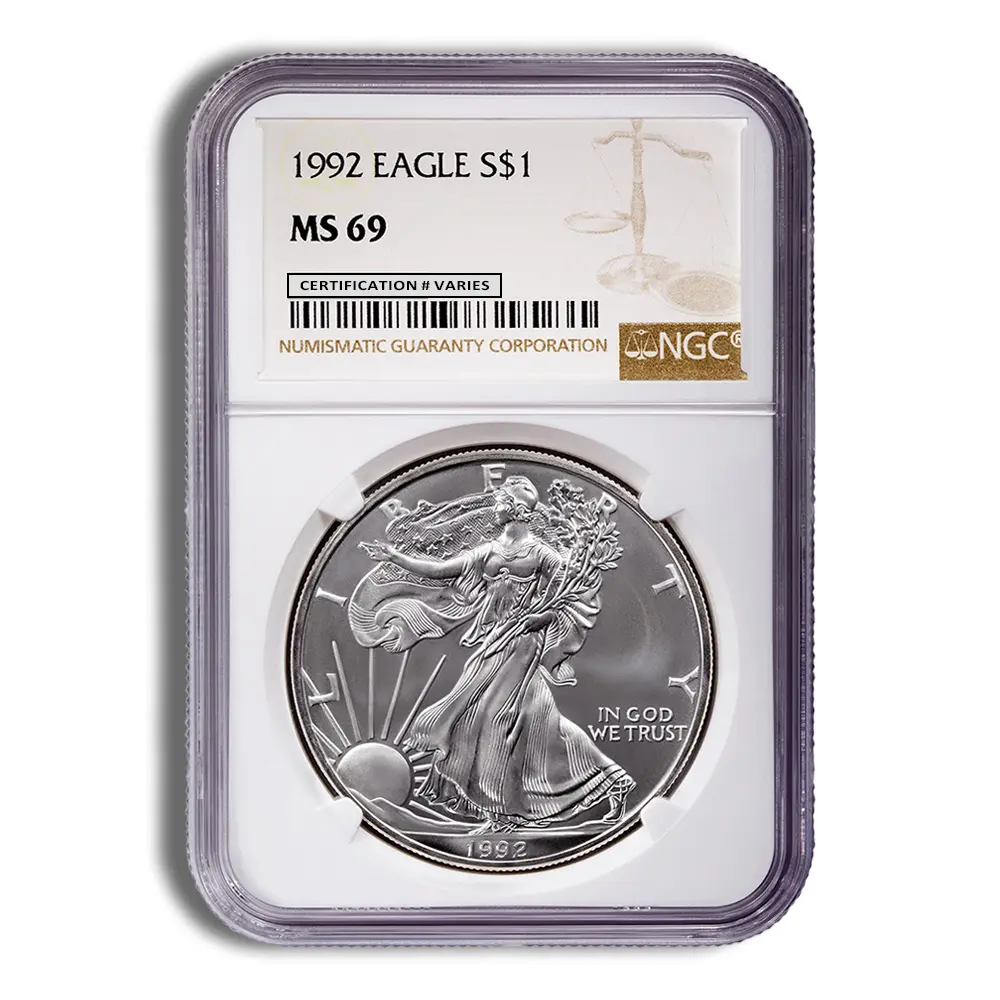 1992 Silver Eagle NGC MS69