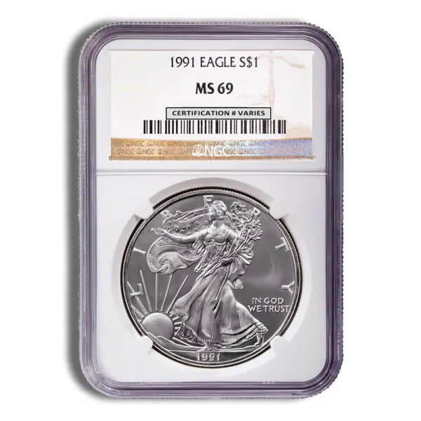 1991 Silver Eagle NGC MS69