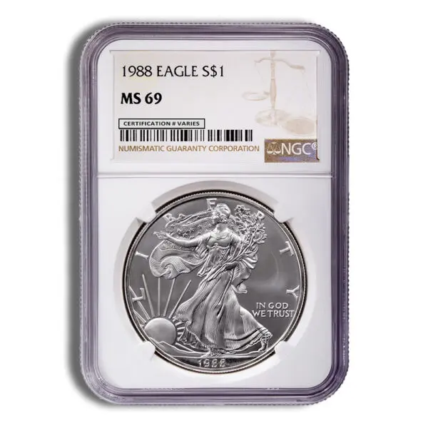 1988 Silver Eagle NGC MS69