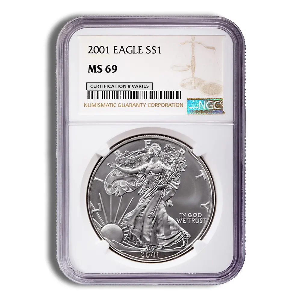 2001 Silver Eagle NGC MS69