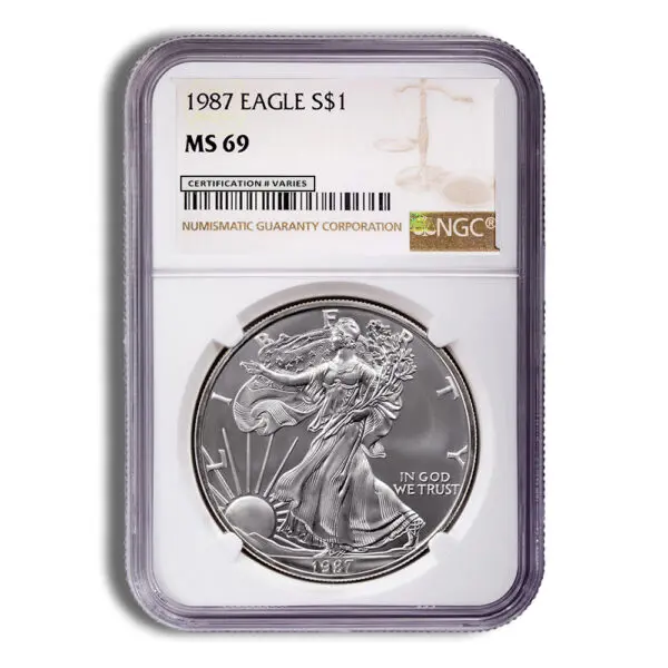 1987 Silver Eagle NGC MS69