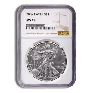 2007 Silver Eagle NGC MS69