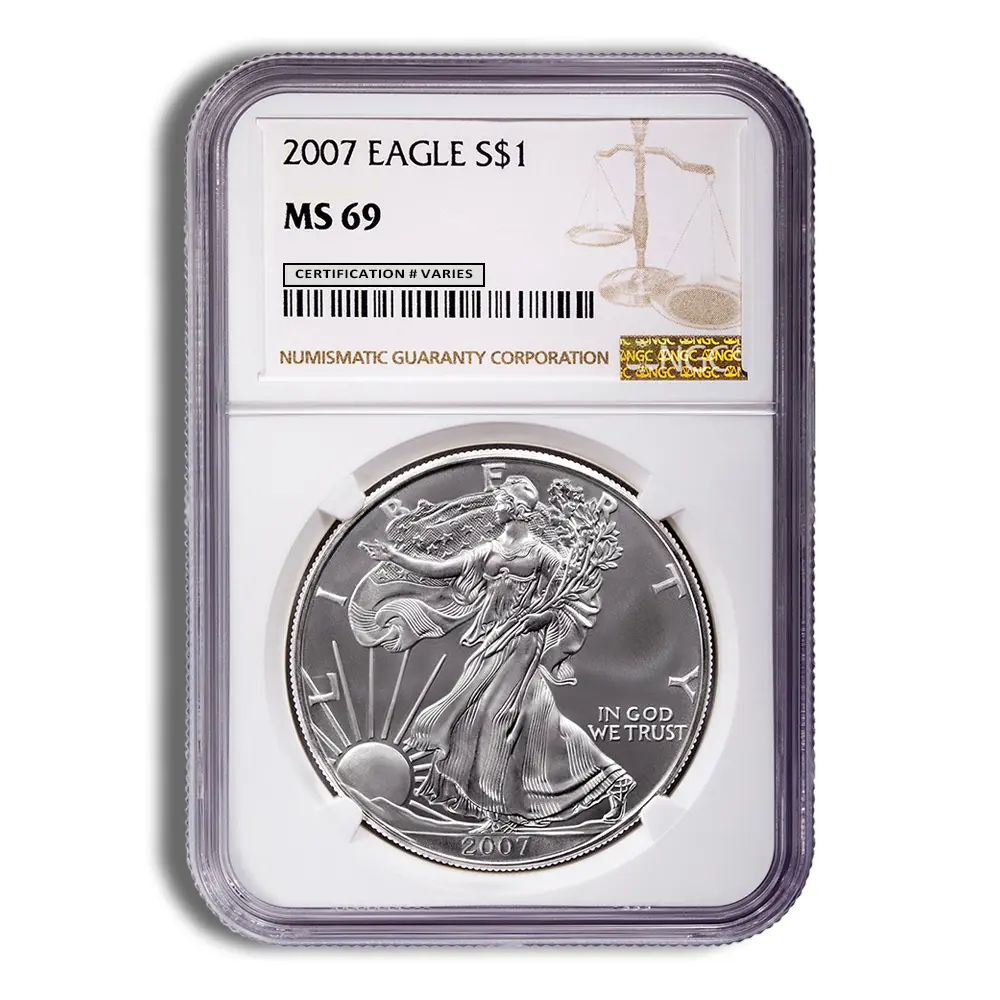 2007 Silver Eagle NGC MS69