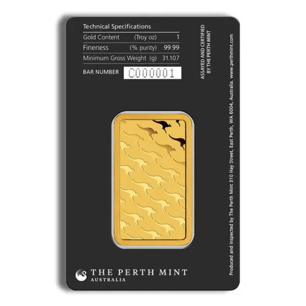 1oz Gold Bar Perth Mint (Black Card)