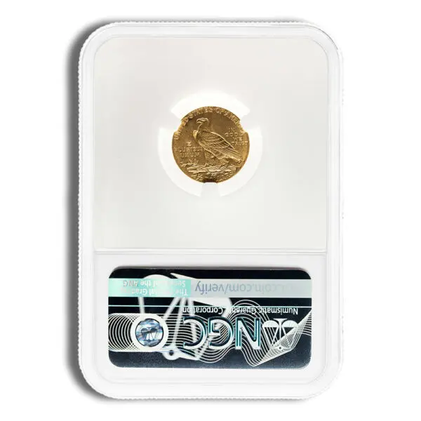 $2.5 Gold Indian Quarter Eagle NGC MS61