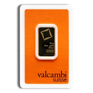 20 gram Gold Bar Valcambi (Carded)