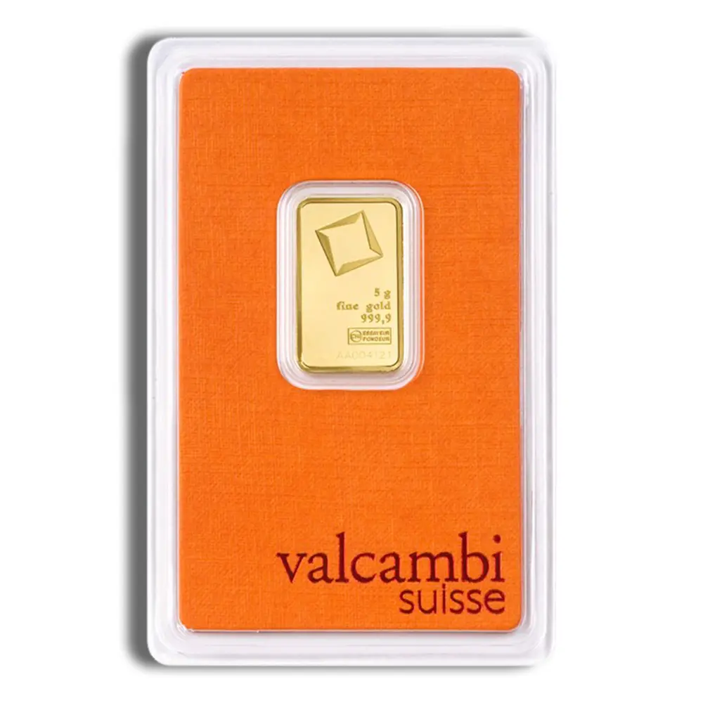 5 gram Gold Bar Valcambi (Carded)