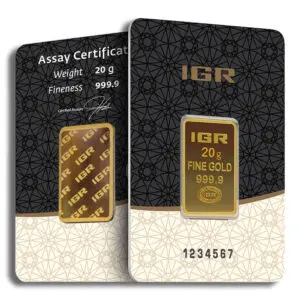 20 gram Gold Bar IGR Metals (Carded)