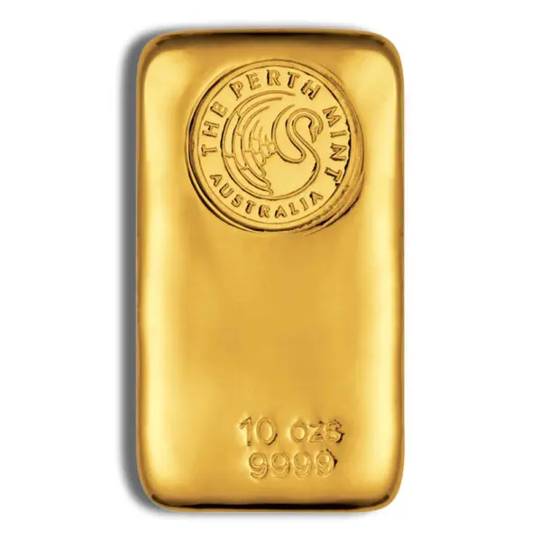 10oz Gold Bar Perth Mint (Carded)