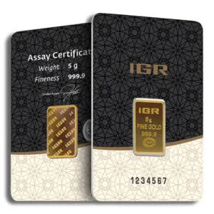 5 gram Gold Bar IGR Metals (Carded)