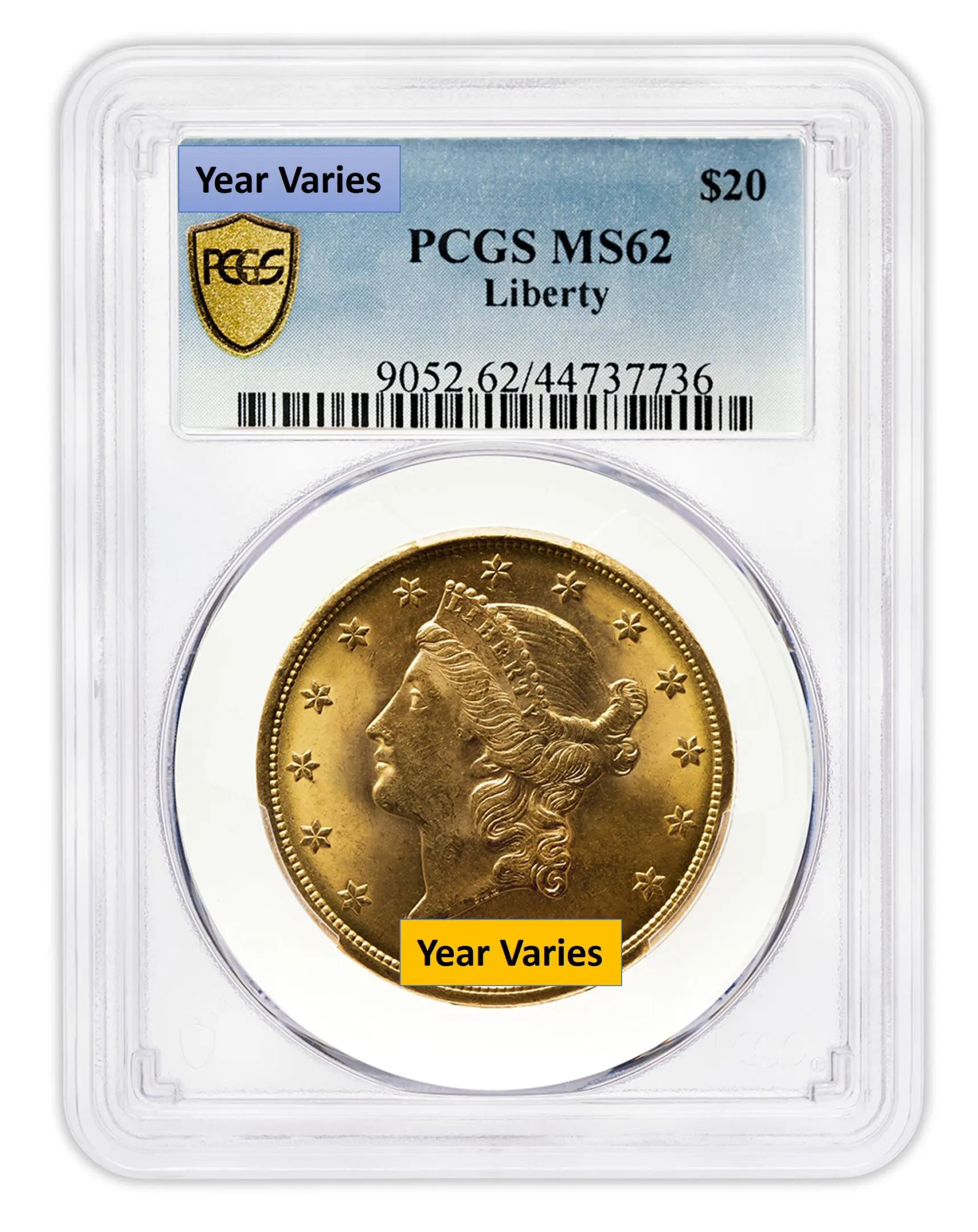 $20 Gold Liberty Double Eagle PCGS MS62