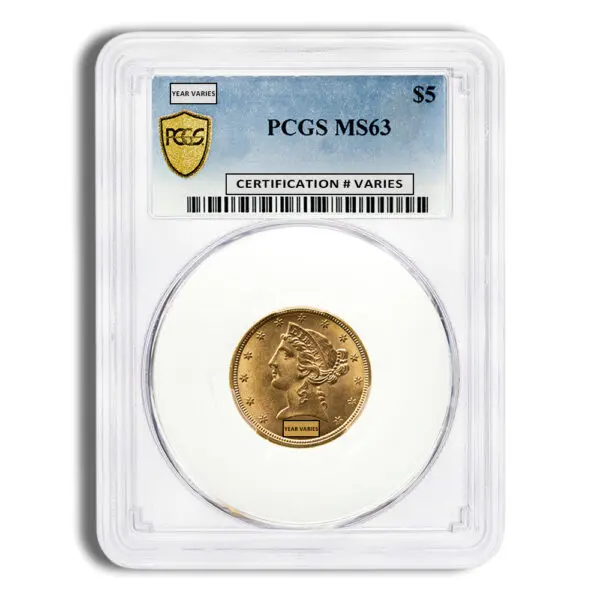 $5 Gold Liberty Half Eagle PCGS MS63