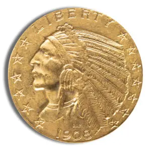 $5 Gold Indian Half Eagle AU