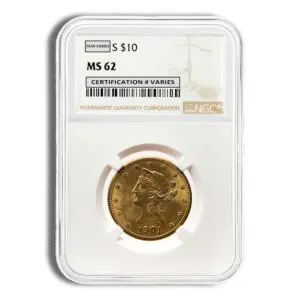 $10 Gold Liberty Eagle NGC MS62