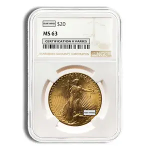 $20 Gold Saint-Gaudens Double Eagle NGC MS63