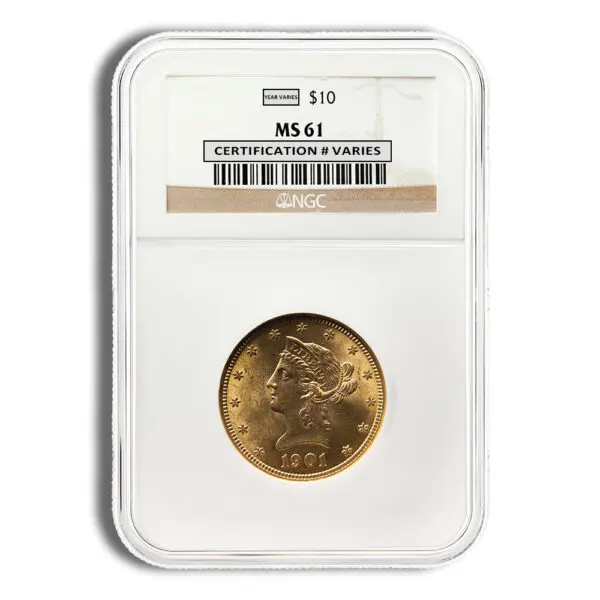 $10 Gold Liberty Eagle NGC MS61