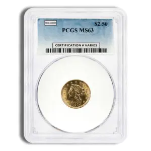 $2.5 Gold Liberty Quarter Eagle PCGS MS63