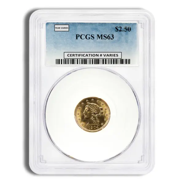 $2.5 Gold Liberty Quarter Eagle PCGS MS63